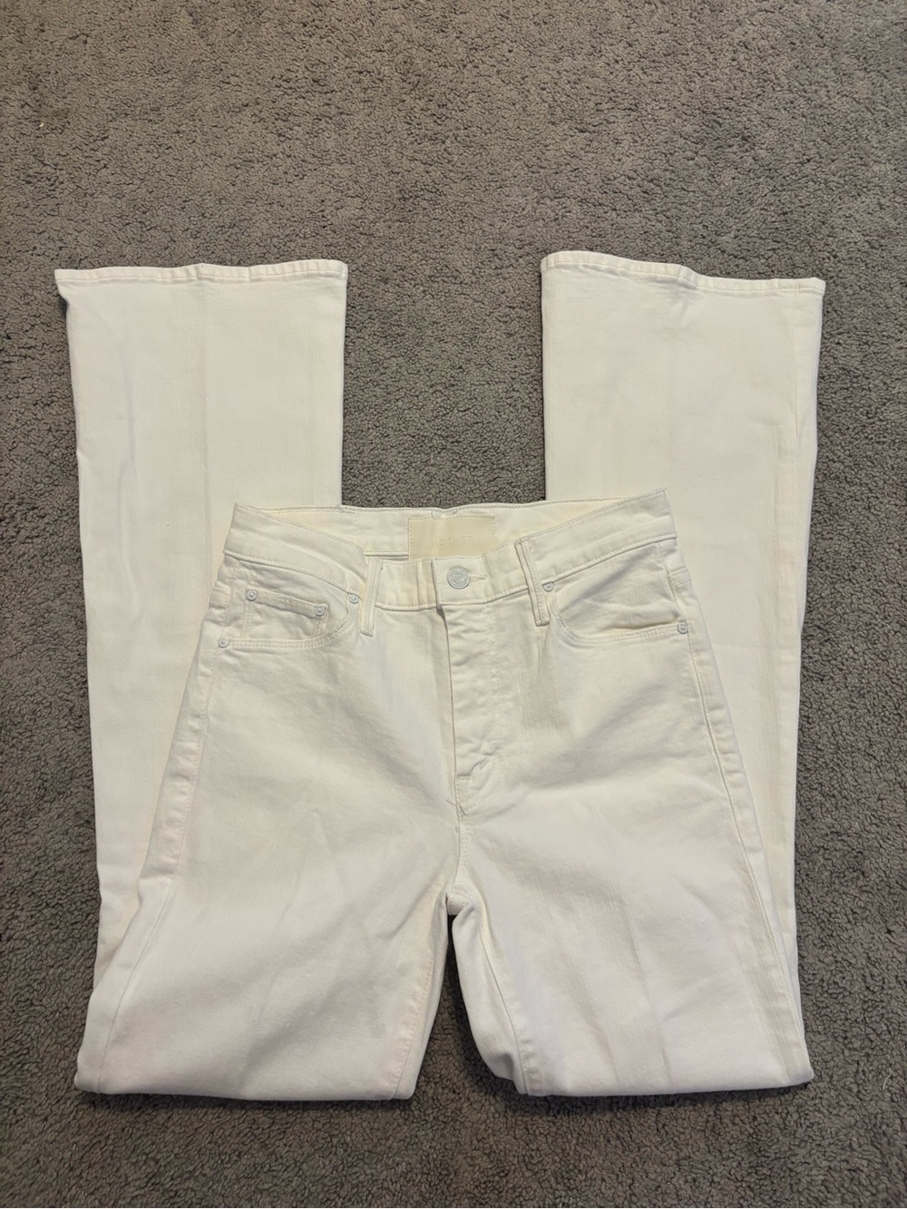 White High-Rise Straight Jeans